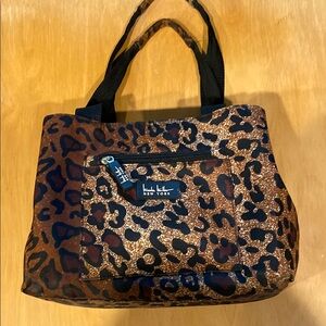 Nicole Lee Brown Leopard Print insulated  Lunch  Tote